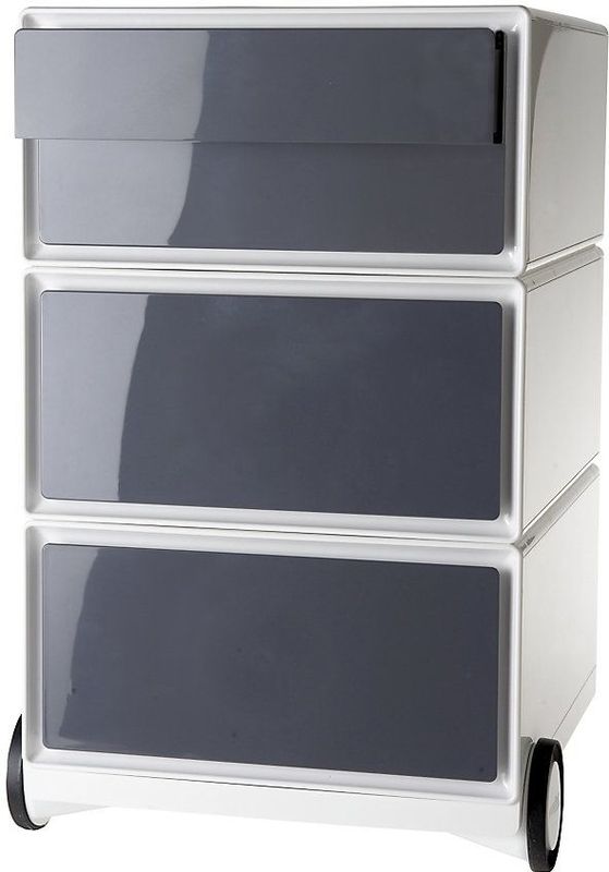 PAPERFLOW easyBox Rollcontainer weiß, grau 4 Auszüge 39,0 x 43,6 x 64,2 cm
