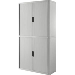 Paperflow Roldeurkast easyOffice®, 4 legborden, hoogte 2040 mm, grijs / grijs / grepen antraciet