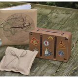 Santex Enveloppendoos/geldbox huwelijksreis koffer - Bruiloft - bruin - karton - 24 x 16 cm