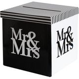 Santex Enveloppendoos - Bruiloft - Zwart/Wit - Karton - 20 X 20 cm - Mr And Mrs