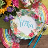 Santex Aloha feest wegwerpbordjes - 10x stuks - 23 cm - Hawaii/tropical themafeest