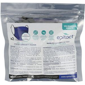 Epitact Herbruikbare community mondmaskers volwassene 2 stuks