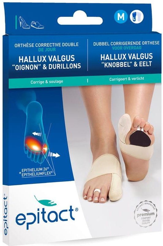 Epitact Hallux valgus - knobbel en Eelt - corrigerende orthese - Linker voet - Medium
