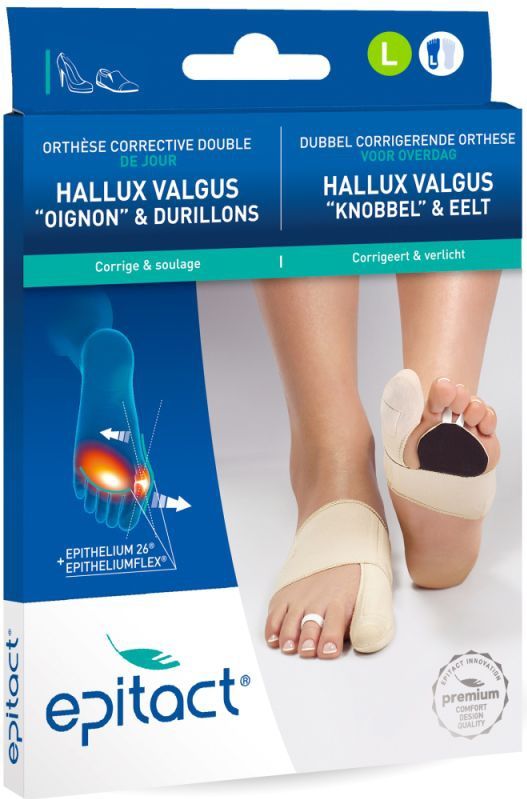 Epitact Hallux valgus - knobbel en Eelt - corrigerende orthese - Linker voet - Large