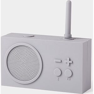 Lexon TYKHO 3 Draadloze Bluetooth Speaker en FM Radio, Spatwaterdicht en Oplaadbaar - Lichtgrijs