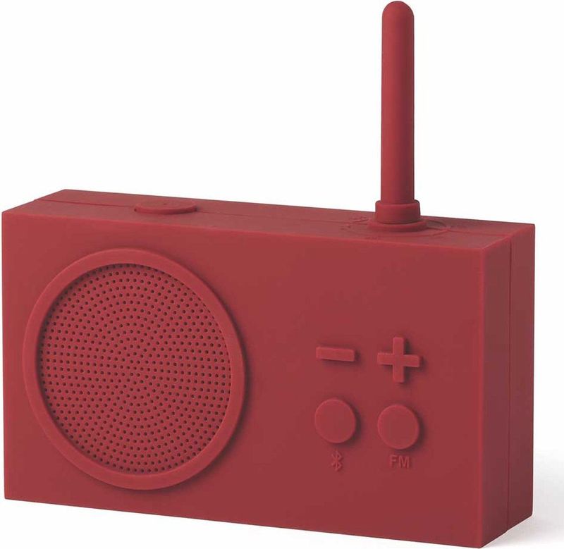 Lexon - Tykho 3 - FM Badkamerradio - Donkerrood - Bluetoothspeaker