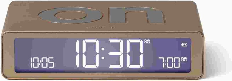 Lexon Flip Classic ON OFF omkeerbare oplaadbare Wekker - Licht Goud
