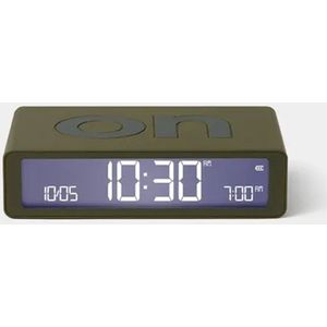 Lexon Flip Classic ON OFF omkeerbare oplaadbare Wekker - khaki groen