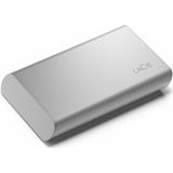 LaCie Portable SSD, 1TB, Externe SSD, Moon Silver, USB-C, Compatibel met Iphone 15 Pro, USB 3.2 Gen 2, tot 1050 MB/s, Mac/PC/iPad, 1 maand Adobe CC All Apps, 3 jaar Rescue Services (STKS1000400)