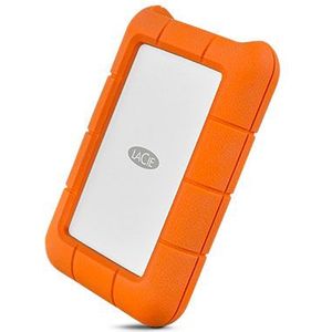 LaCie Rugged USB-C, 1TB, Portable External Hard Drive, Drop, Shock, Dust, Rain Resistant, for Mac & PC, incl. USB-C w/o USB-A cable, 2 year Rescue Services (STFR1000800)