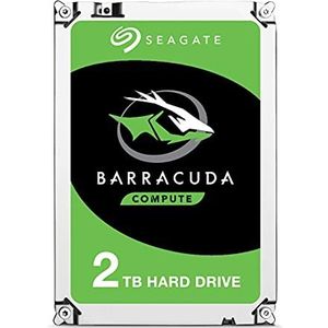 Seagate BarraCuda Interne harde schijf (8,9 cm (3,5 inch), 64 MB cache, SATA 6 Gb/s, 7200 rpm) BarraCuda 2 TB zilver