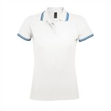 SOL'S - Pasadena L586 - Poloshirt - Wit/Aqua - 100% Katoen