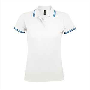 SOL'S - Pasadena L586 - Poloshirt - Wit/Aqua - 100% Katoen