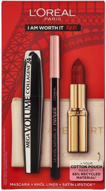 L'Oréal - I Am Worth It - Make-up Set - Rood