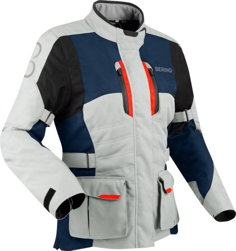 Motorjas Dames Bering Siberia Grijs-Blauw-Rood