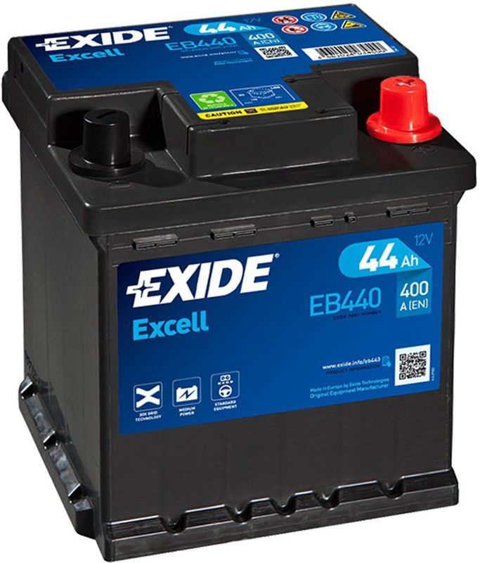 Exide - Excell EB440 - Accu - 44 Ah - Onderhoudsvrij