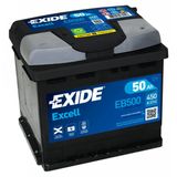 Exide - Excell EB500 - Accu - 50 Ah - Onderhoudsvrij - 3DX Rooster