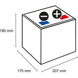 Exide - Excell EB500 - Accu - 50 Ah - Onderhoudsvrij - 3DX Rooster