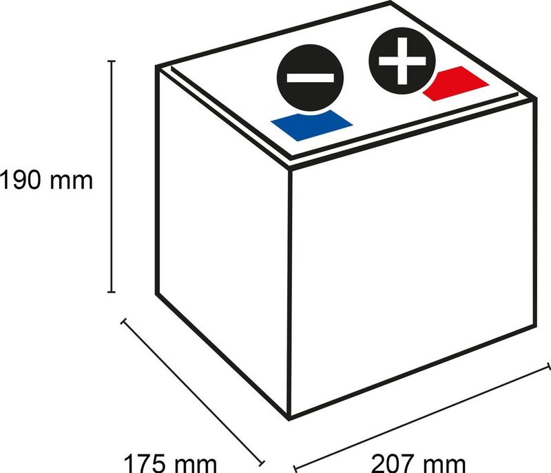 Exide - Excell EB500 - Accu - 50 Ah - Onderhoudsvrij - 3DX Rooster