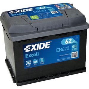 Exide - Excell EB620 - Auto Accu - 62 Ah - Onderhoudsvrij - Recyclebaar