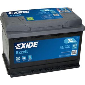 Exide - Excell EB740 - Accu - 74 Ah - Onderhoudsvrij