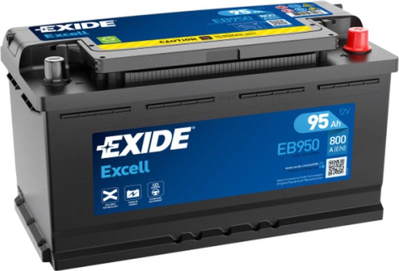 Exide - EB950 - Autoaccu - 12V - 95Ah - Zuur