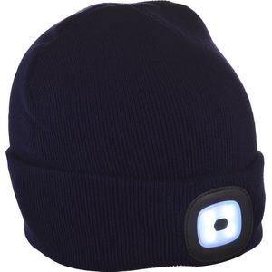 Muts met LED - Oplaadbare LED Muts - Blauw - Verstelbare Verlichting voor Warmte en Stijl