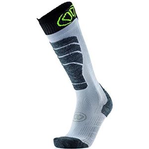 Sidas Chaussettes De Ski Confortables Mi-hautes En Laine Mérinos Pour L'automne Et L'hiver Casual Sokken, Blanc/Noir, 41-42 EU