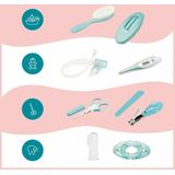 BabyMoov baby-toilettas – verzorging set voor baby 's 9 4-delig, met Digitaal koortsthermometer, neuszuiger, Blauw-Turquoise