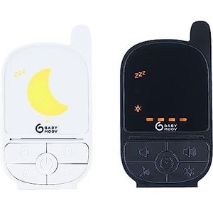 Babymoov A014304 Handy Care Audio Babyfoon - Sleep VOX Technologie - Bereik 500 m - Lang werkende accu - Walkietalkie en Nachtlampje,Zwart & Wit