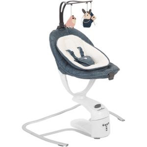 Babymoov Swoon Motion Blue Petal Babyschommel geschikt vanaf de geboorte met timer en sensor, muziek en speelboog met 3 speeltjes, Blauw