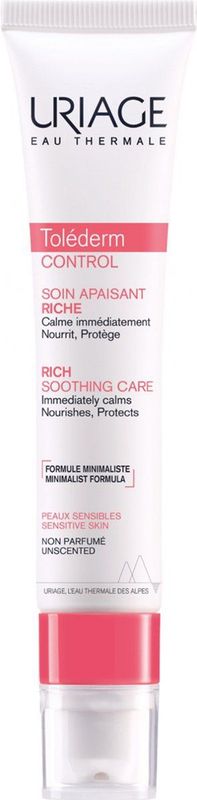 Uriage Toléderm Control Rich Soothing Care Voedende en Kalmerende Crème  voor Gevoelige en Intolerante Huid 40 ml