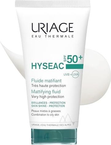 Uriage - Hyseac Mattifying Fluid - Zonnebrand - SPF50+ - Hypoallergeen