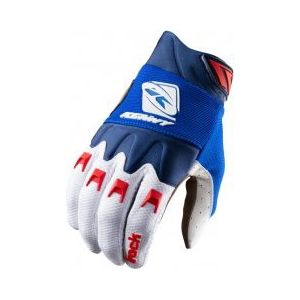 kenny track lange handschoenen blauw  wit  rood