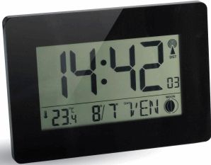 Orium By CEP Digitale Radiogestuurde Klok met LCD Scher - Multifunctionee - Ft 22,9 X 2,7 X 16,2 cm