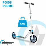 BEEPER - Scooter voor jongeren en volwassenen, wielen 8 inch, vering voor City Scoot met of zonder voorrem - met voorrem, kleur - wit