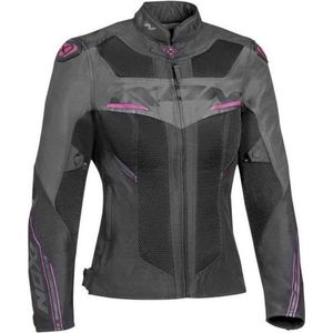 Ixon Draco Lady Zwart Antraciet Fuchsia Textiele Motorjas - Maat XS - Jas