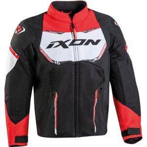 Ixon - Striker Air Kid - Textiele Motorjas - Zwart Rood Wit - Kids