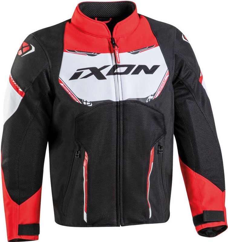 Ixon - Striker Air Kid - Textiele Motorjas - Zwart Rood Wit - Kids