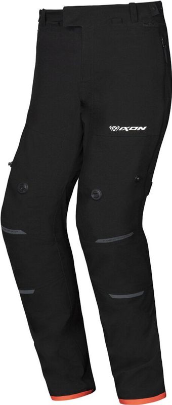 Ixon - M-Skd PT - Textiele Motorbroek - Zwart/Rood - CE Level 1 Bescherming, Waterproof