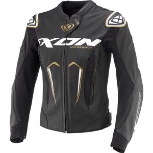 Ixon - Vortex 3 JKT - Leren Motorjas - Zwart Wit Goud - Dames