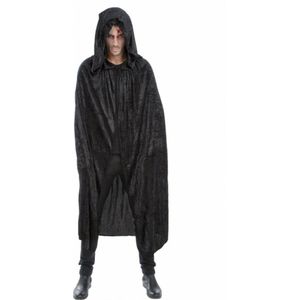 Halloween Dracula cape - voor volwassenen - zwart - fluweel - L182 cm