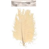 Chaks Struisvogelveren/sierveren - 5x - crÃ¨me wit - 20-25 cm - decoratie/hobbymateriaal