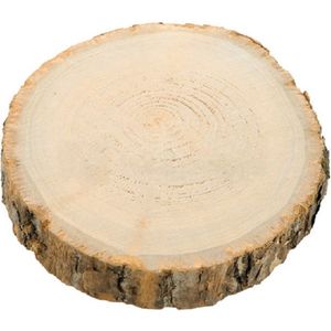 Chaks Decoratie boomschijf met schors - hout - D17 x H2 cm - rond - Onderborden/kaarsenplateaus