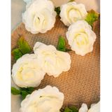 Chaks Rozen bloemenslinger - kunstplant/bloem - wit - 220 cm