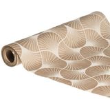 Chaks - Tafelloper - Ginkgo Print - Beige - 100% Polyester - 28 x 300 cm