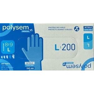 Polysem - Nitril Handschoenen - Blauw - Nitril - Voor Eenmalig Gebruik
