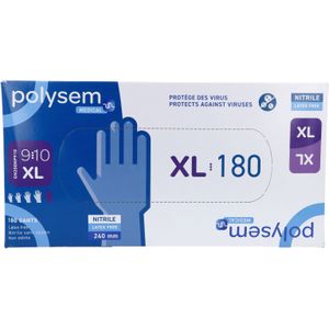 Polysem - Nitril Handschoenen - Blauw - Poeder- en Latexvrij - Inhoud 180 Stuks