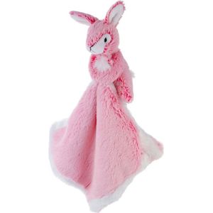 Roze konijn/haas tuttel/knuffeldoekje 25 cm - Konijnen/hazen bosdieren knuffels - Baby geboorte kraamcadeaus