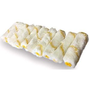 Kebros 4KIT741c – set met 10 miniwielen met gele strepen, polyamide 100 mm | lak voor radiatoren, vlakke oppervlakken, schalen, boten,